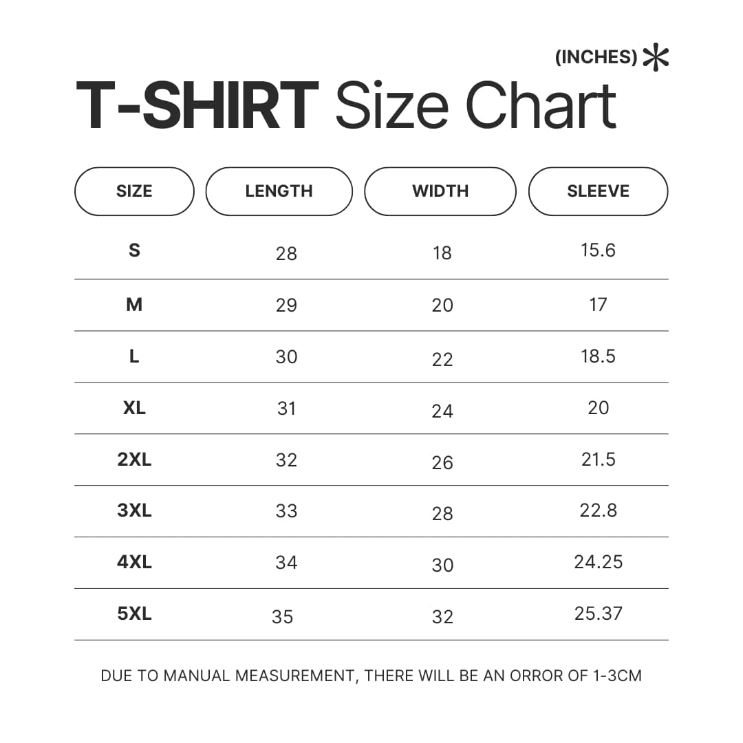 T shirt Size Chart - Kenny Chesney Shop